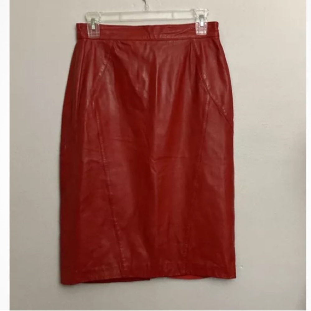 5-28 Vintage leather skirt Red High Waist Cedars 10